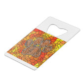 Mosaik Art Dog Paw Print Geldbeutel Flaschenöffner (Vorderseite Schrägansicht)