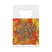 Mosaik Art Dog Paw Print Geldbeutel Flaschenöffner (Rückseite)