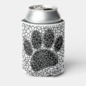 Mosaik Art Dog Paw Print in Schwarz-Weiß Dosenkühler (Kanne Rückseite)