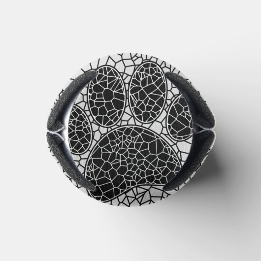 Mosaik Art Dog Paw Print in Schwarz-Weiß Dosenkühler (Unterseite)