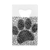 Mosaik Art Dog Paw Print in Schwarz-Weiß Geldbeutel Flaschenöffner (Rückseite)
