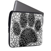 Mosaik Art Dog Paw Print in Schwarz-Weiß Laptopschutzhülle (Vorne Rechts)