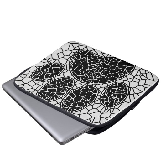 Mosaik Art Dog Paw Print in Schwarz-Weiß Laptopschutzhülle (Vorne Knopf)