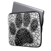 Mosaik Art Dog Paw Print in Schwarz-Weiß Laptopschutzhülle (Vorderseite Links)
