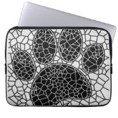 Mosaik Art Dog Paw Print in Schwarz-Weiß Laptopschutzhülle (Vorderseite)