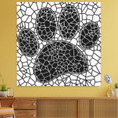 Mosaik Art Dog Paw Print in Schwarz-Weiß Leinwanddruck (Insitu (Wohnzimmer))