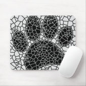 Mosaik Art Dog Paw Print in Schwarz-Weiß Mousepad (Mit Mouse)