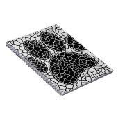 Mosaik Art Dog Paw Print in Schwarz-Weiß Notizblock (Rechte Seite)