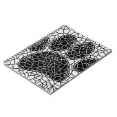 Mosaik Art Dog Paw Print in Schwarz-Weiß Notizblock (Linke Seite)