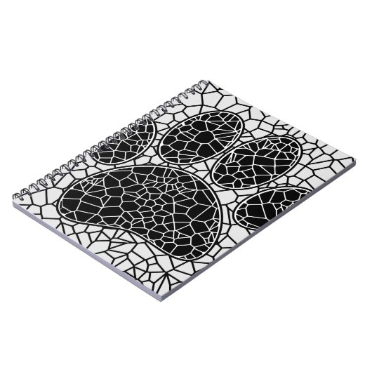 Mosaik Art Dog Paw Print in Schwarz-Weiß Notizblock (Linke Seite)