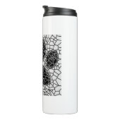 Mosaik Art Dog Paw Print in Schwarz-Weiß Thermosbecher (Nach rechts gedreht)