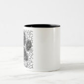 Mosaik Art Dog Paw Print in Schwarz-Weiß Zweifarbige Tasse (Mittel)