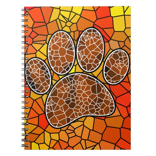 Mosaik Art Dog Paw Print Notizblock (Vorderseite)