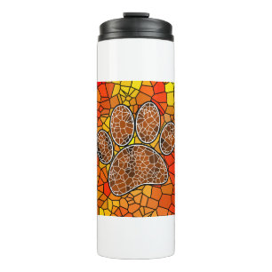Mosaik Art Dog Paw Print Thermosbecher