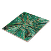 Mosaik Art - Grüner Marmor Malachit und Gold Fliese (Seite)