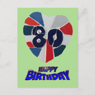Mosaik Art Postcard zum 80. Geburtstag Postkarte