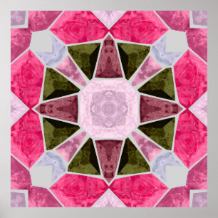 Mosaik aus farbigem Glas, nahtloser hintergrundeck Poster