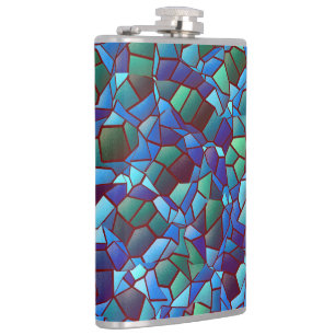 Mosaik aus geflecktem oder geräuchertem lila blau flachmann