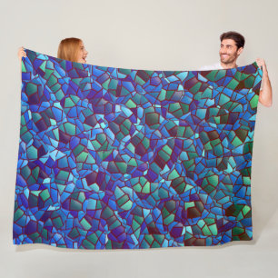 Mosaik aus geflecktem oder geräuchertem lila blau fleecedecke
