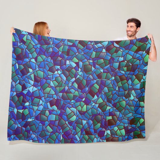 Mosaik aus geflecktem oder geräuchertem lila blau  fleecedecke (Beispiel)