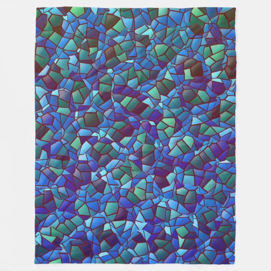 Mosaik aus geflecktem oder geräuchertem lila blau  fleecedecke (Vorderseite)