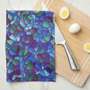 Mosaik aus geflecktem oder geräuchertem lila blau  geschirrtuch
