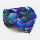 Mosaik aus geflecktem oder geräuchertem lila blau  krawatte (Gerollt)