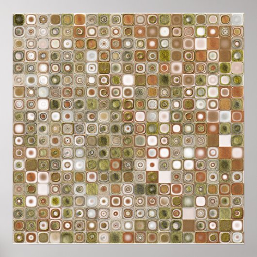 Mosaik aus Gold und Kupfer Poster (Vorne)