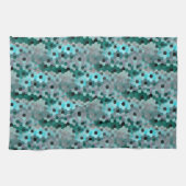 Mosaik aus Hexagonen oder Würfeln in Farbtönen cya Geschirrtuch (Horizontal)