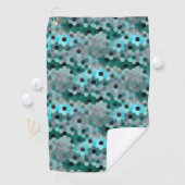 Mosaik aus Hexagonen oder Würfeln in Farbtönen cya Golfhandtuch (Insitu)