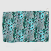 Mosaik aus Hexagonen oder Würfeln in Farbtönen cya Golfhandtuch (Horizontal)