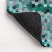 Mosaik aus Hexagonen oder Würfeln in Farbtönen cya Mousepad (Ecke)