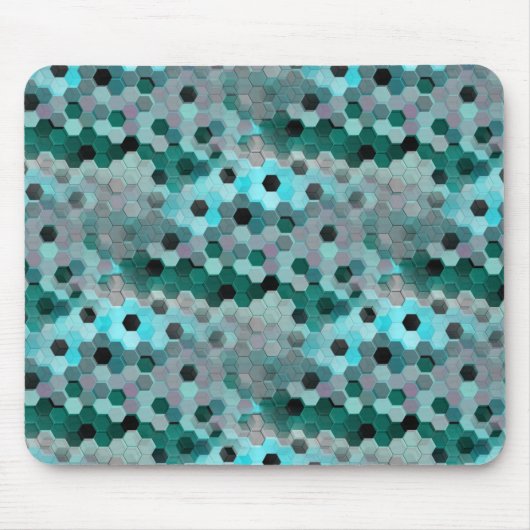 Mosaik aus Hexagonen oder Würfeln in Farbtönen cya Mousepad (Vorne)