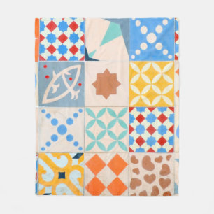 Mosaik aus hydraulischen Zementfliesen, dekorative Fleecedecke