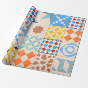 Mosaik aus hydraulischen Zementfliesen, dekorative Geschenkpapier