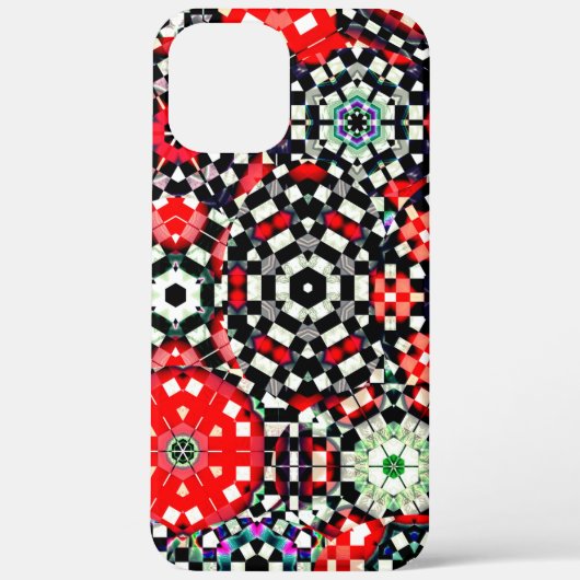 Mosaik aus Kaleidoskop-Hexagon, rot bis schwarz Case-Mate iPhone Hülle (Rückseite)