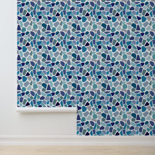 Mosaik aus Kieselsteinen, Blaumosaik, Textur der K Tapete