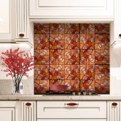 Mosaik aus roten und gelben Gelbagensteinen Fliese