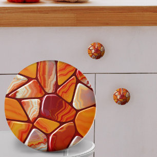 Mosaik aus roten und gelben Gelbagensteinen Keramikknauf