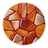 Mosaik aus roten und gelben Gelbagensteinen Keramikknauf (Vorderseite)