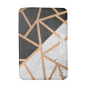 Mosaik aus schwarzem und weißem goldfarbenem Marmo Badematte (Vorderseite Vertikal)