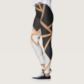 Mosaik aus schwarzem und weißem goldfarbenem Marmo Leggings (Links)