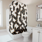 Mosaik aus schwarzem und weißem Marmor Duschvorhang (Beispiel)