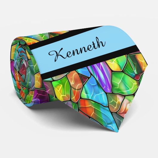 Mosaik aus verkettetem Glas Krawatte (Gerollt)