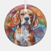 Mosaik Beagle Hound Hund festgehalten Ornament Aus Glas (Vorderseite)