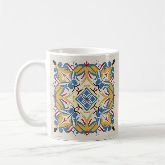 Mosaik blass. Mandala Kaffeetasse (Links)