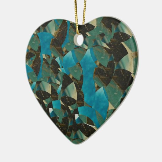 Mosaik Blue Heart Ornament (Links)