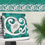 Mosaik Blühte Marmorverzierungen Grün und Weiß Fliese<br><div class="desc">Mosaik Blühte Marmorverzierungen Grün und Weiß</div>