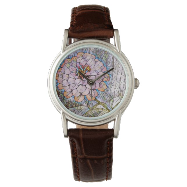 Mosaik-Blume Armbanduhr (Vorderseite)