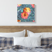 Mosaik-Blume in Leinwand gewickelt (Insitu (Schlafzimmer))